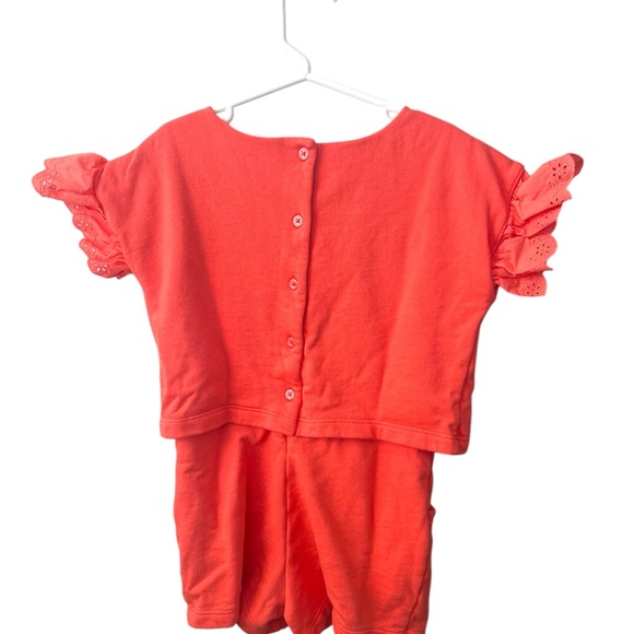 Janie and Jack Coral Eyelet Romper - Picture 4 of 5